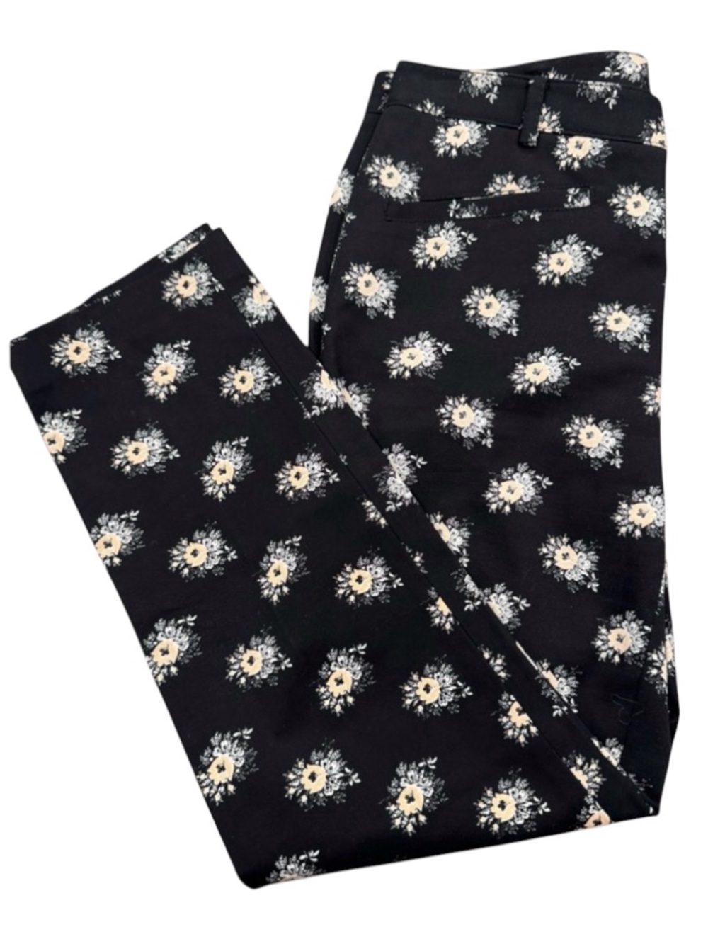 Club Monaco Black Floral Printed Pants - Size 6